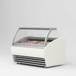 Isdisk / isfryser t/ 12 varianter BISCOTTI m/ LED belysning og varme ved frontglas samt natgardin
