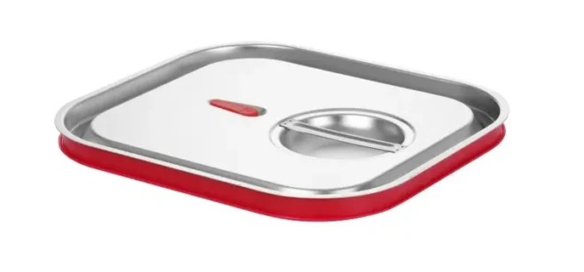 Låg i stål 1/6 med siliconekant, Hendi