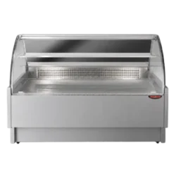 Køledisk 150 cm bred, 90 cm dyb, Tecnodom Vigo - sort RAL9005 (buet glas)