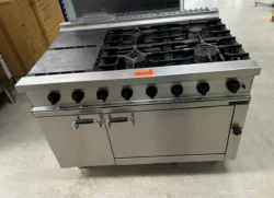 gaskogebord med 6 zoner og ovn, Brugt, ambach - 14 dages garanti. Du kan tilkøbe 12 mdr. for 799 kr.