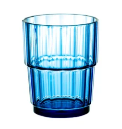 Plastglas stabelbart 18 cl i blå, GraMonty