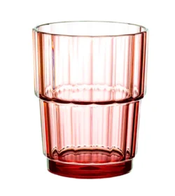Plastglas stabelbart 18 cl i rød, GraMonty