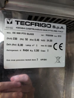 displaykøleskab fra Tecfrigo, brugt - 14 dages garanti. Du kan tilkøbe 12 mdr. for 799 kr.