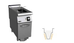 F-E9123, Friture 1x23ltr. El, Fagor V formet kar med eksterne varmelegmer for nem rengøring